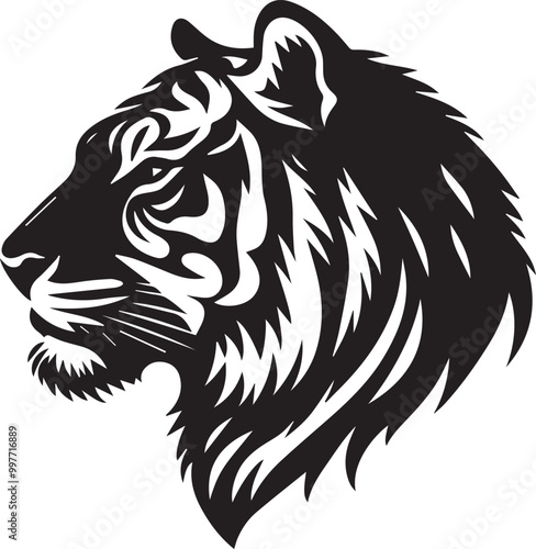 Wallpaper Mural 
Stylized Tiger Icon - Bold and Elegant Design Torontodigital.ca