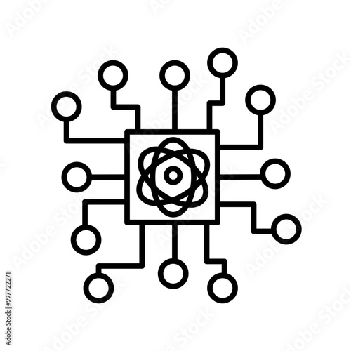 Technology Icon Quantum Computing