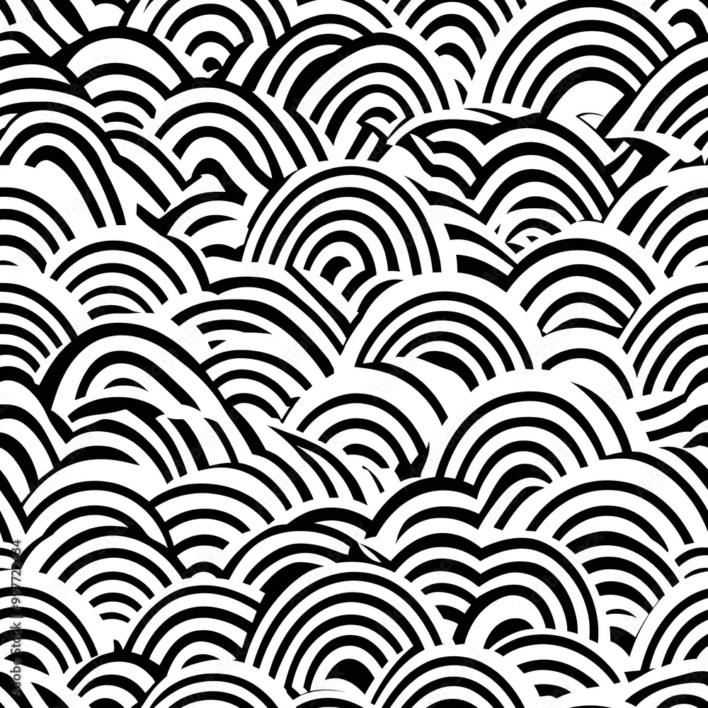Chinese-inspired doodle tile seamless patterns in an illustrator graphic style Chinese-inspired doodle tile seamless patterns in an illustrator graphic style