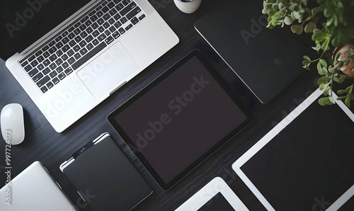 Set of modern technology devices template for responsive design presentation photo