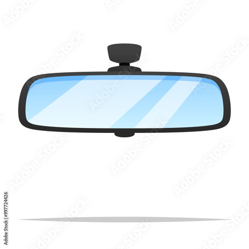 Car rear view mirror vector isolated illustration