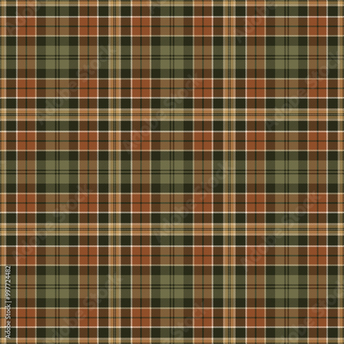 Earthy Autumn Plaid Check Seamless Pattern - Cute plaid check repeating pattern design