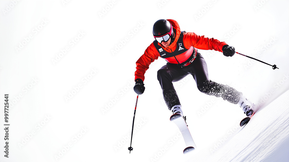 Collection of Floating Sportsman in a ski suit, snow skiing Collection of Floating Sportsman in a ski suit, snow skiing