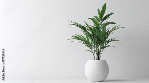 Modern indoor plant isolate on white background