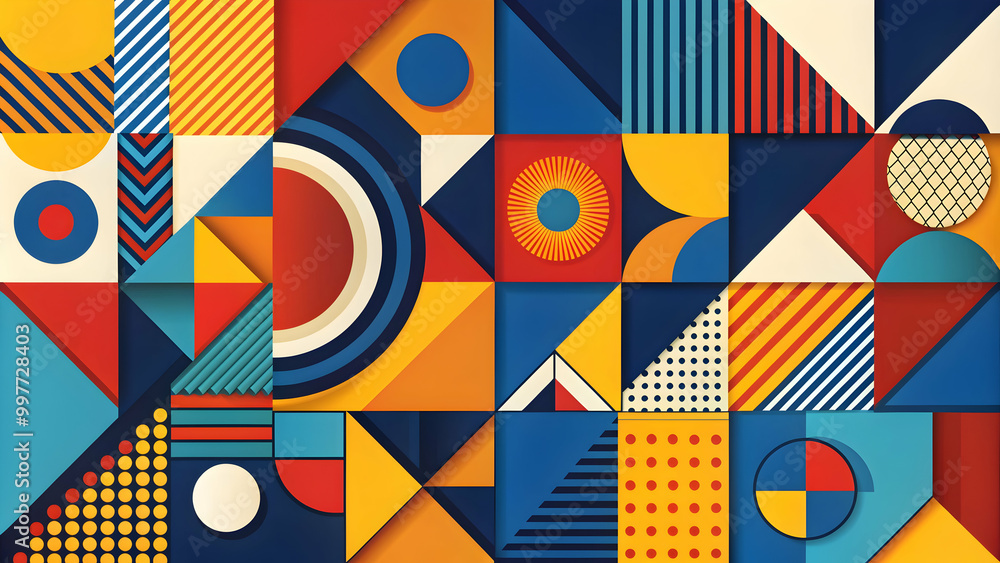 Abstract Bauhaus style background with geometric shapes and bold colors, Bauhaus, abstract, architecture, design Abstract Bauhaus style background with geometric shapes and bold colors, Bauhaus, abstract, architecture, design
