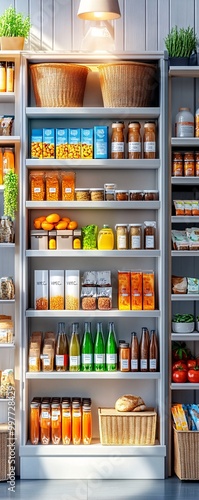 Wallpaper Mural Pantry shelves with food and drinks. Torontodigital.ca