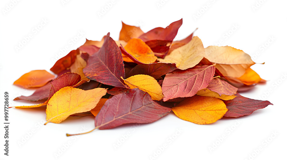 Pile of autumn leaves isolated on white background Pile of autumn leaves isolated on white background