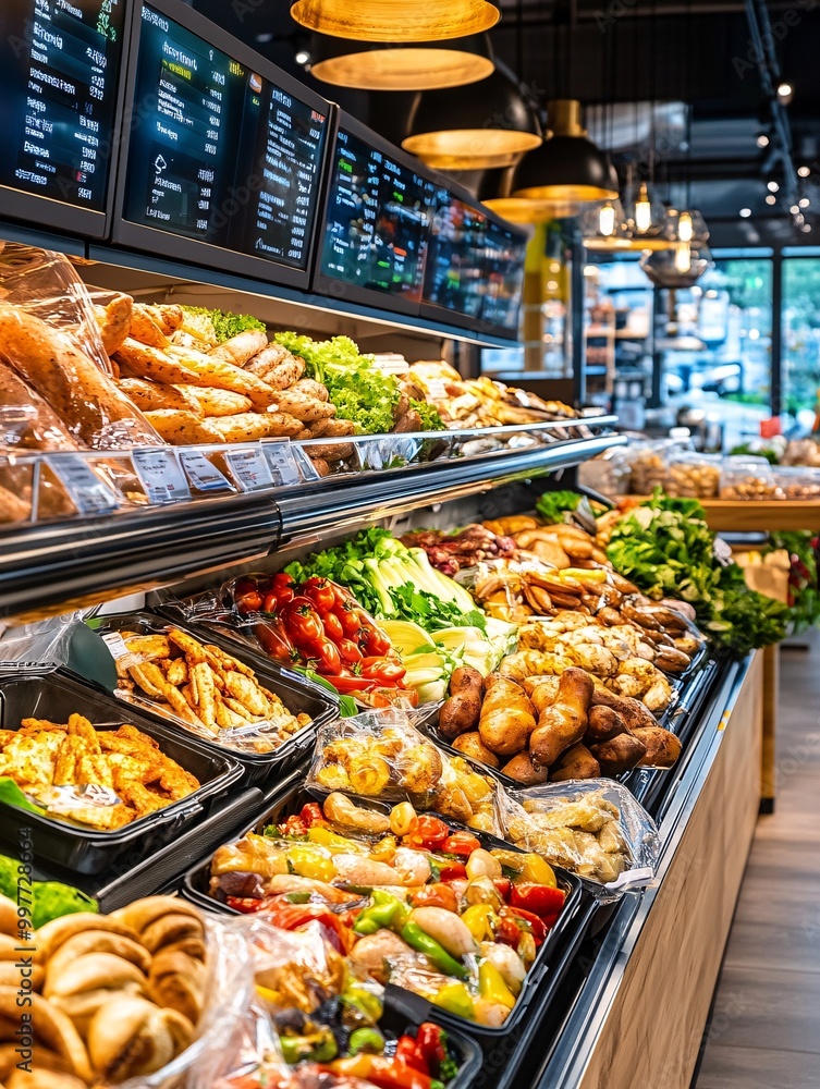 Fototapeta premium Fresh Produce Display In Grocery Store.