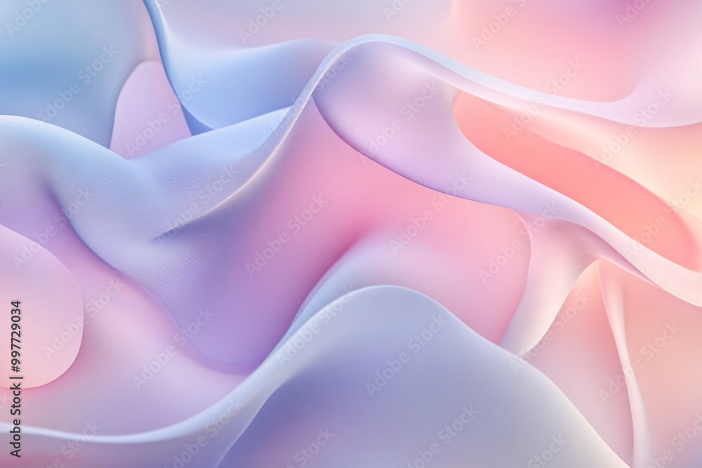 Obraz premium Soft Pastel Abstract Curves in Gentle Tones