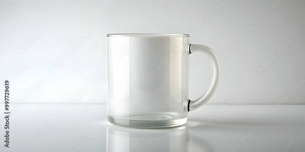 White glass mug mockup on a white background, glass, mug, mockup, white, background, beverage, drink, empty, clean White glass mug mockup on a white background, glass, mug, mockup, white, background, beverage, drink, empty, clean