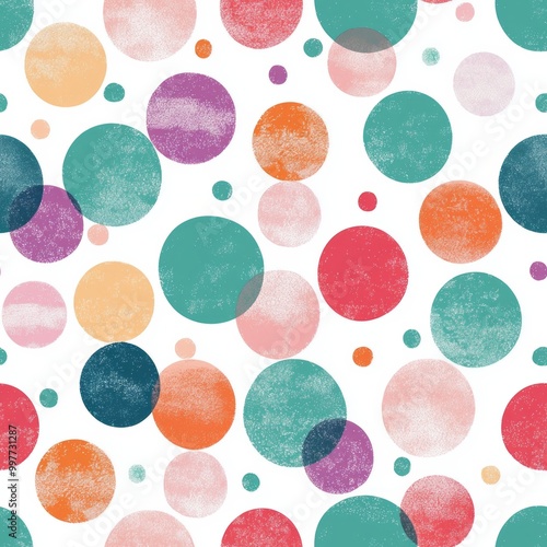 Seamless Pattern Of Pastel Polka Dots