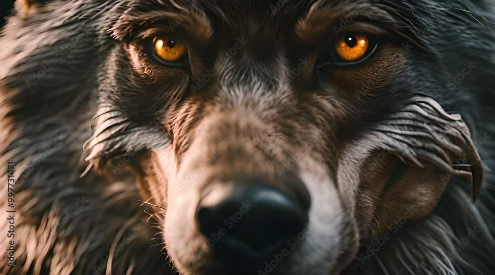 close up of a wolf. Wild Life Animal Concept close up of a wolf. Wild Life Animal Concept
