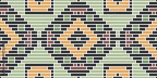 Handicraft Ethnic Design Pattern Easyfolk Embroidery, Aztec Geometric Ornament Print. Design for Carpet, Wallpaper, Clothing, Wrapping, Fabric