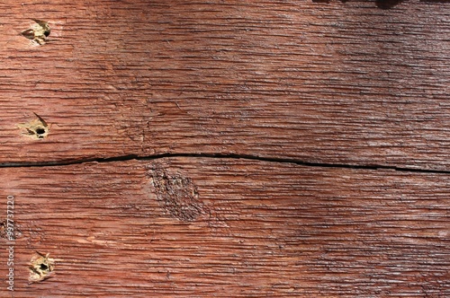 wooden backdrop background with long crack and space for copy