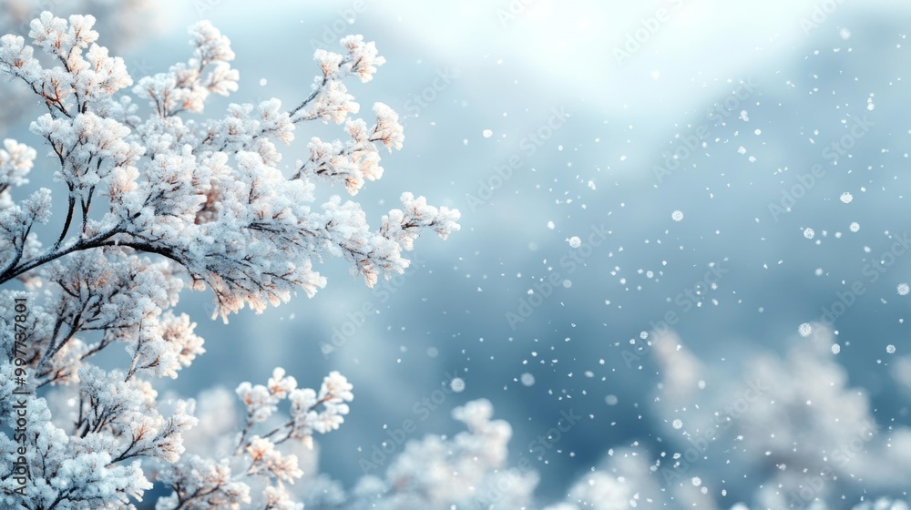 Snowy Branches in Winter Wonderland Generative AI Snowy Branches in Winter Wonderland Generative AI