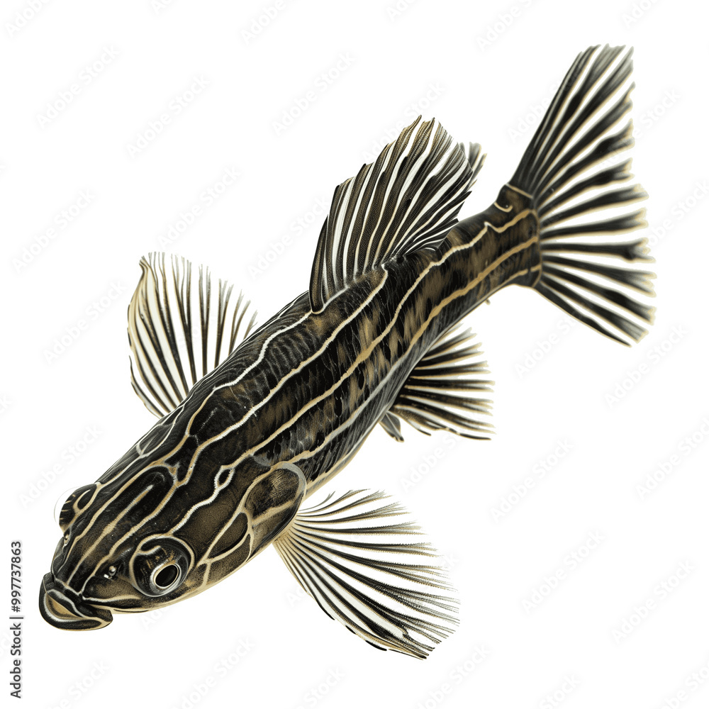 Obraz premium Zebra Plecostomus fish PNG 