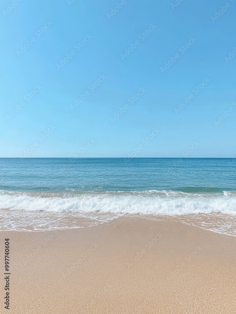 Serene Beach with Gentle Waves and Sandy Shore, capturing the essence of tranquility, relaxation, summer vacation, and a peaceful escape. Serene Beach with Gentle Waves and Sandy Shore, capturing the essence of tranquility, relaxation, summer vacation, and a peaceful escape.