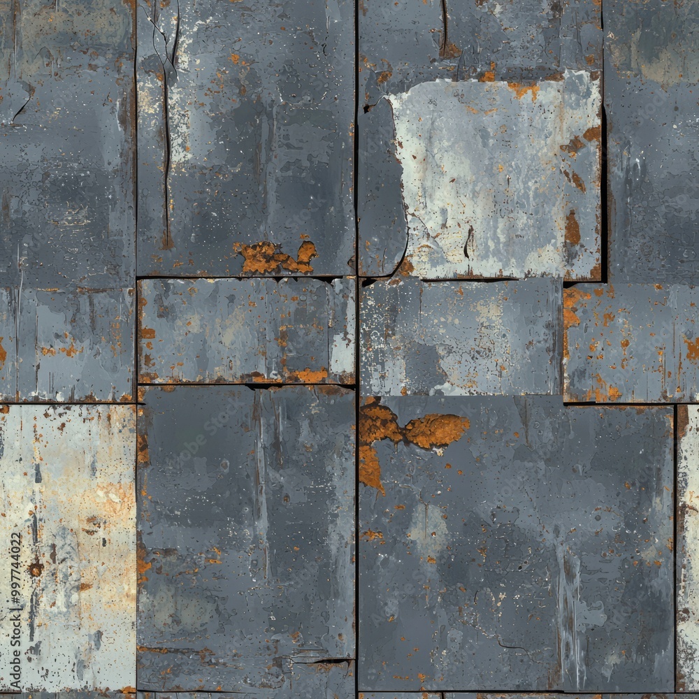 Seamless Pattern Of Distressed Metal Plates Seamless Pattern Of Distressed Metal Plates