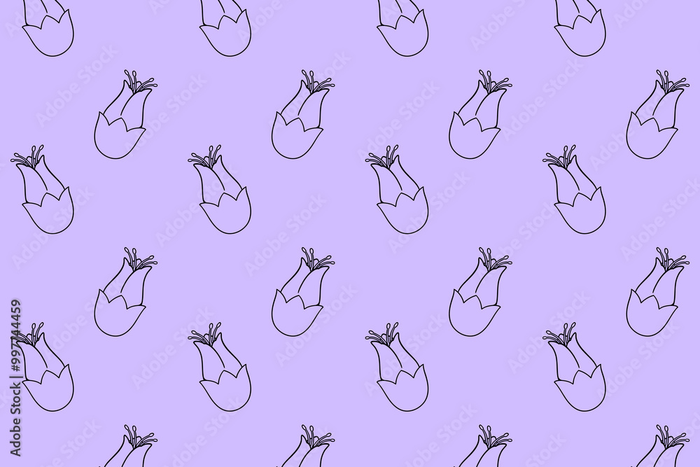 beauty lily flowers outline pattern background. doodle lily flowers seamless pattern background. beauty flowers seamless pattern with lily petals artistic lily flowers purple background. beauty lily flowers outline pattern background. doodle lily flowers seamless pattern background. beauty flowers seamless pattern with lily petals artistic lily flowers purple background.