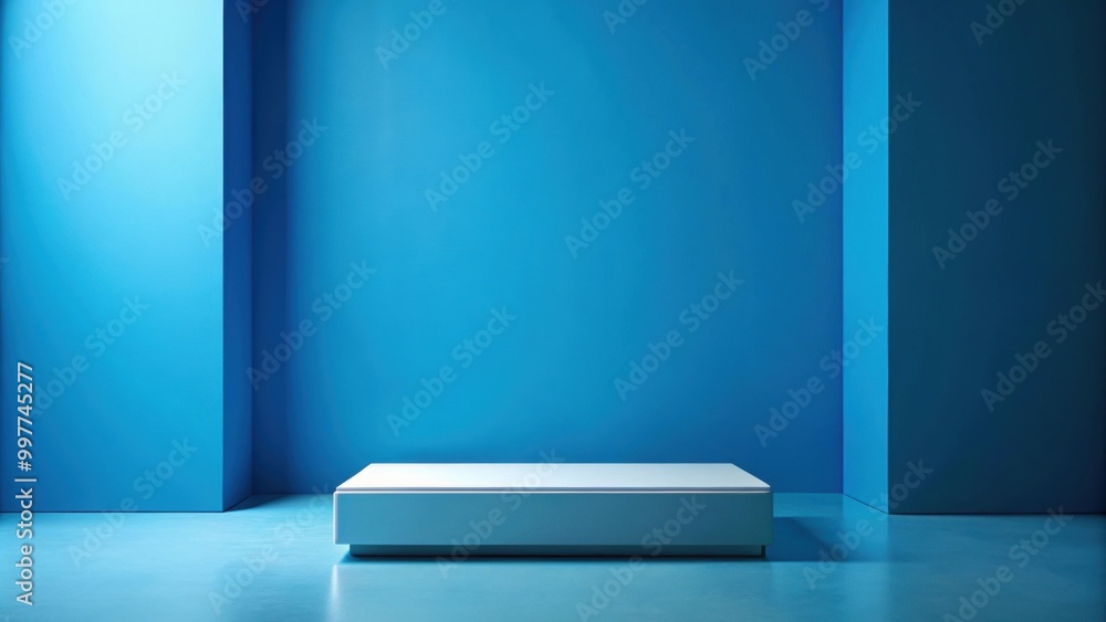 Minimal blue wall scene with abstract background and blue podium, minimal, blue, wall, scene, abstract, background Minimal blue wall scene with abstract background and blue podium, minimal, blue, wall, scene, abstract, background
