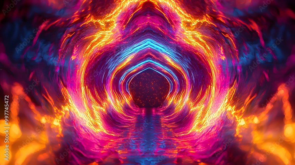 Vibrant Neon Lava Pathway