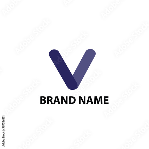 creative elegant minimalist modern brand logo letter V
