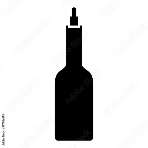 Ketchup Bottle Icon Glyph Style. Simple Packaging Symbol Vector Illustration.