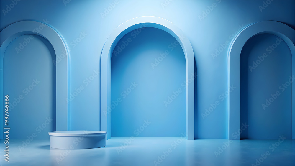 Blue room with archway and pedestal , blue, room, archway, pedestal, interior, design, architecture, contemporary, modern Blue room with archway and pedestal , blue, room, archway, pedestal, interior, design, architecture, contemporary, modern