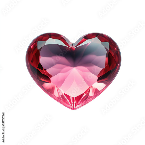 Beautiful pink heart, transparent