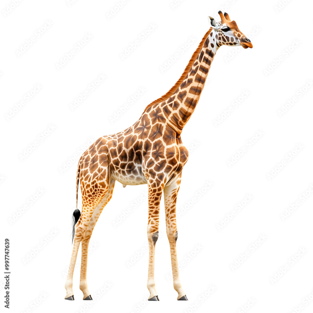 Fototapeta premium Majestic Giraffe Standing Gracefully in Profile