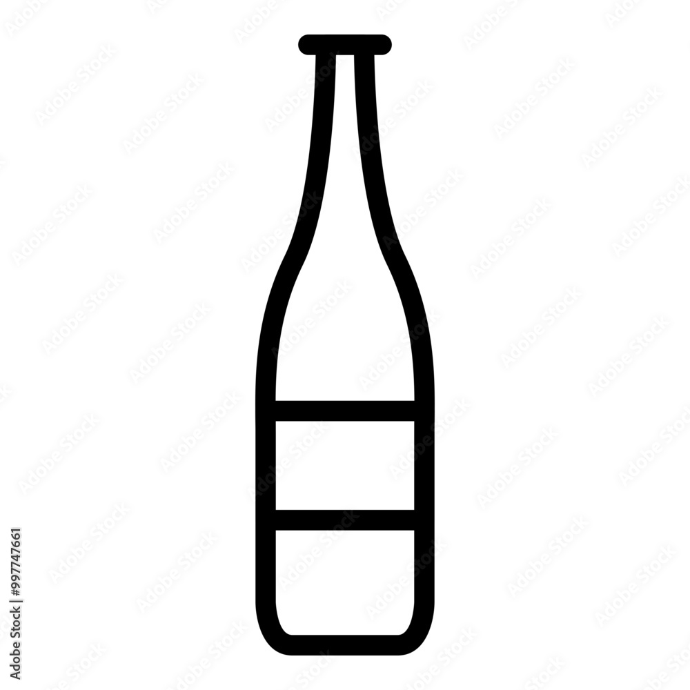 Bottle icon outline style. Simple packaging vector symbol illustration.
