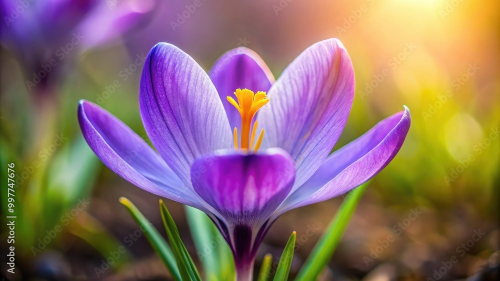 Purple crocus flower with vibrant petals and delicate stigma, saffron, harvest, agriculture, spice, herb, plant, blooming, purple Purple crocus flower with vibrant petals and delicate stigma, saffron, harvest, agriculture, spice, herb, plant, blooming, purple