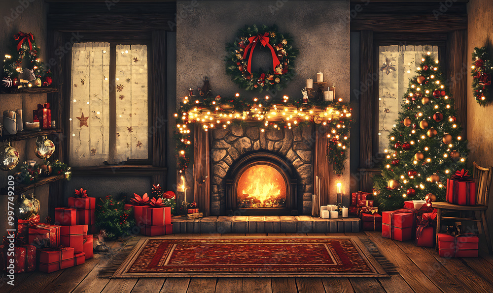 Christmas and New Year-themed graphic background Christmas and New Year-themed graphic background