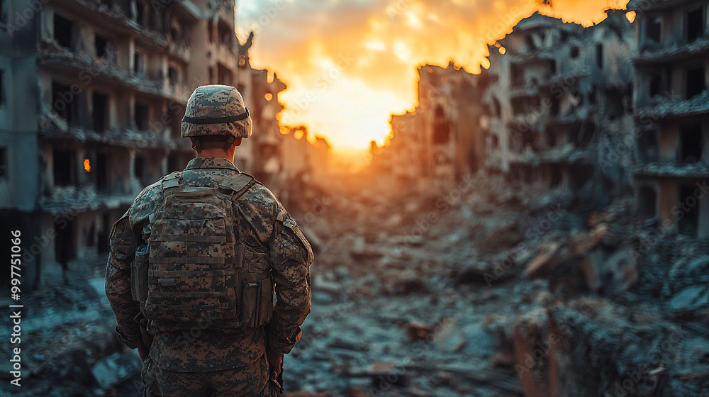 soldier amidst the remnants of battle, seeking solace in the devastation around him. This poignant scene symbolizes resilience, reflection, and the quest for peace amidst chaos soldier amidst the remnants of battle, seeking solace in the devastation around him. This poignant scene symbolizes resilience, reflection, and the quest for peace amidst chaos