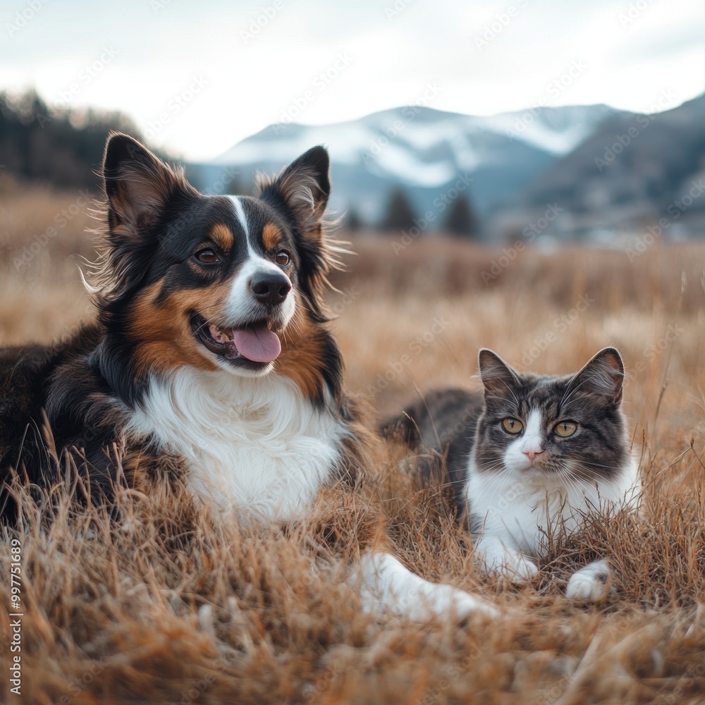 Dog and Cat Friends. Dog and Cat Friends.