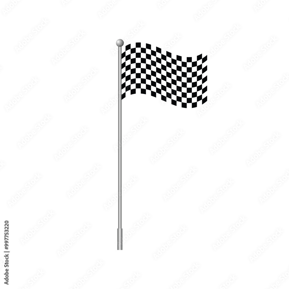 Fototapeta premium Checkered race flag. Isolated on white vector illustration