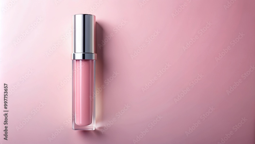 Liquid lip gloss pack on pink background casting hard light shadow, lip gloss, beauty, makeup, cosmetics, shiny, glamour Liquid lip gloss pack on pink background casting hard light shadow, lip gloss, beauty, makeup, cosmetics, shiny, glamour