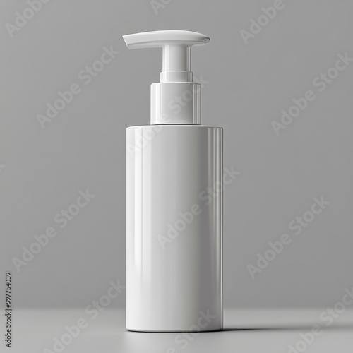 White Pump Bottle Mockup.