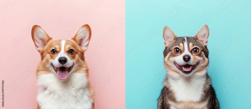 Happy Corgi Duo. Happy Corgi Duo.