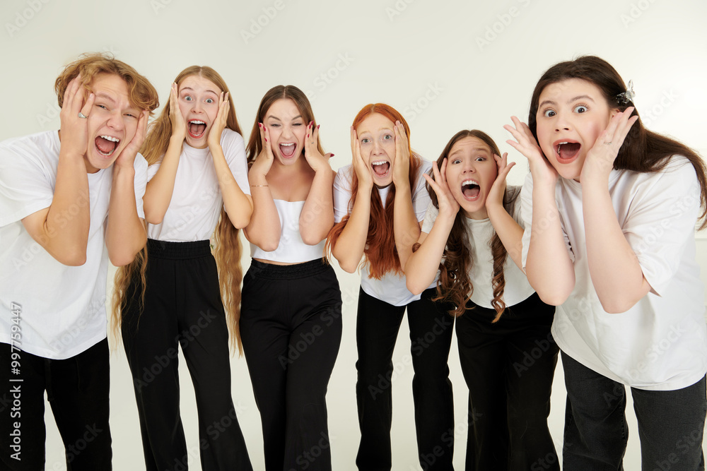 shouting group of people shouting group of people