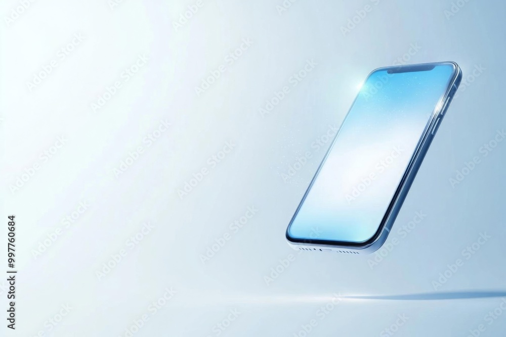 A modern smartphone displaying a messaging app interface, isolated on a white background A modern smartphone displaying a messaging app interface, isolated on a white background