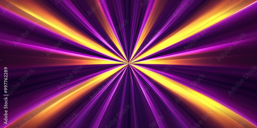 Obraz premium purple and yellow rays of light radiating from the center, creating an abstract background with a gradient