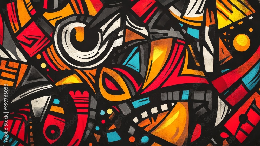 Colorful Abstract Art with Geometric Shapes and Patterns Colorful Abstract Art with Geometric Shapes and Patterns