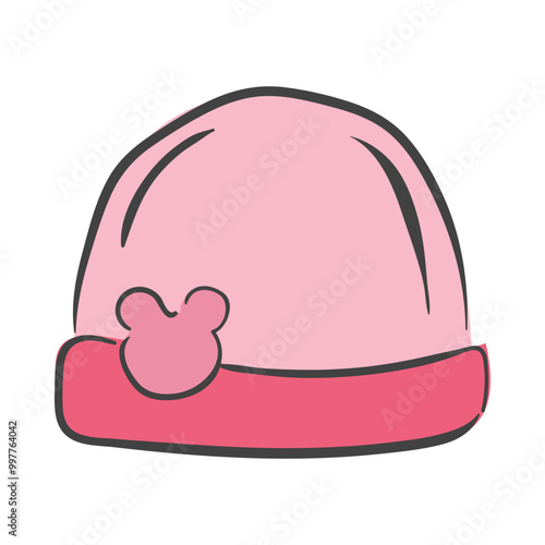 Wallpaper Mural Pink Baby Beanie Icon Doodle Illustration Torontodigital.ca