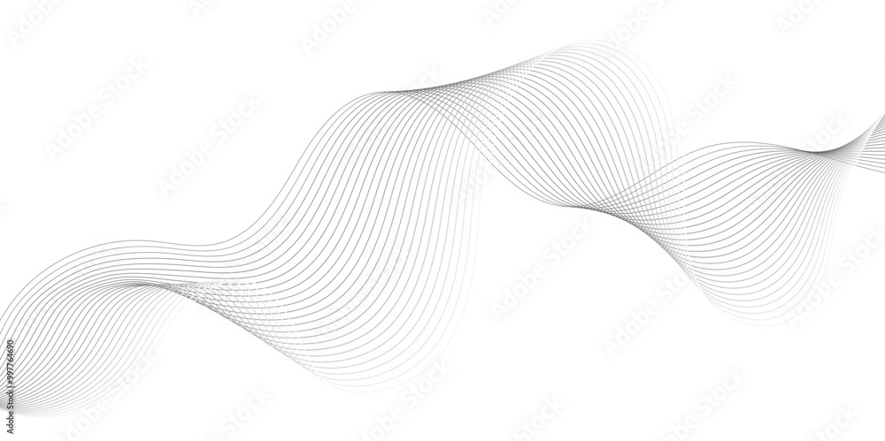 Abstract grey, white smooth element swoosh speed wave modern stream background. Wave with lines created using blend tool. Abstract frequency sound wave lines and twisted curve lines background. Abstract grey, white smooth element swoosh speed wave modern stream background. Wave with lines created using blend tool. Abstract frequency sound wave lines and twisted curve lines background.