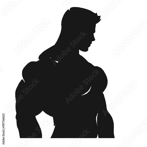 Muscular Arms Silhouette Vector Transparent Background