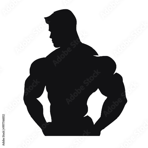 Strong Fitness Model Silhouette Vector Illustration