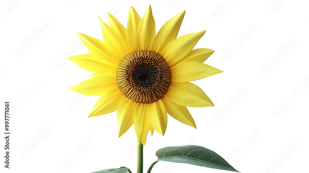Naklejka premium A yellow sunflower with a black center