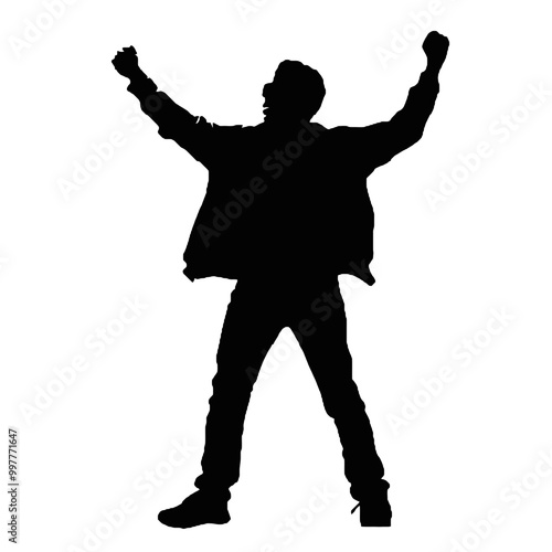 Protester Silhouette Vector Illustration Transparent Background