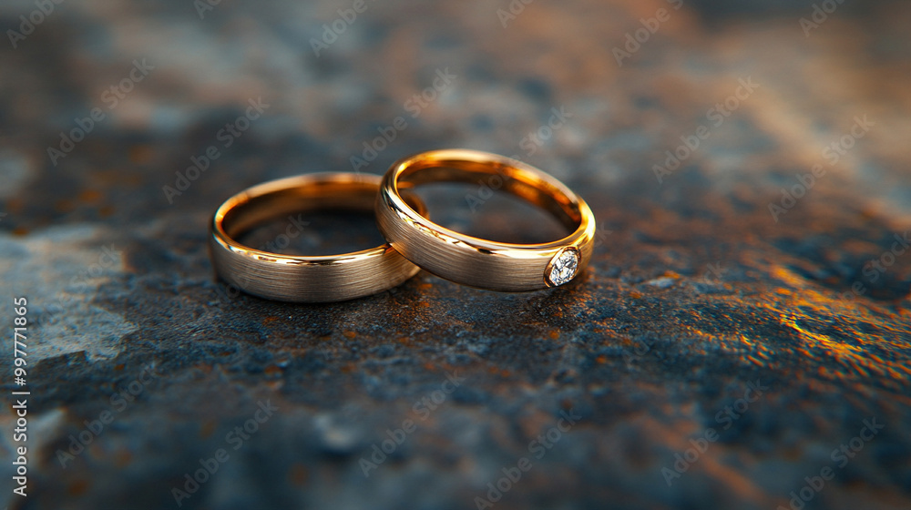 close-up shot of two gold wedding rings resting on textured fabric, symbolizing eternal love, commitment, and the sacred bond of marriage, highlighting the timeless significance of union close-up shot of two gold wedding rings resting on textured fabric, symbolizing eternal love, commitment, and the sacred bond of marriage, highlighting the timeless significance of union